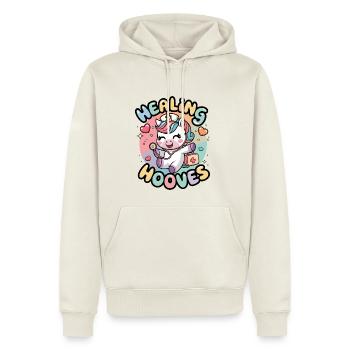 Healing Hooves - Men's Premium Hoodie - off white - Front - Nico (187cm) & Julia (174cm)