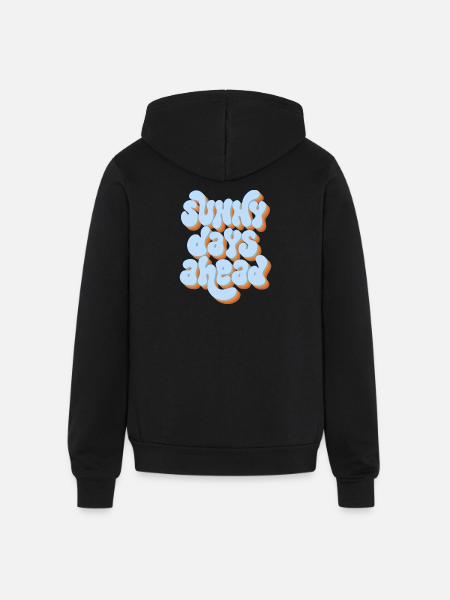 Sunny Days Ahead Retro 3D Typography Design - Unisex Full Zip Hoodie - black