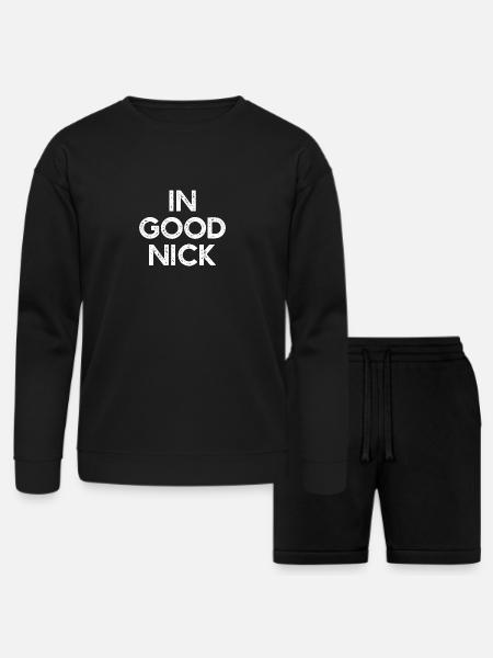 In Good Nick Bold Monochrome - Bella + Canvas Unisex Sweatshirt & Short Set - black