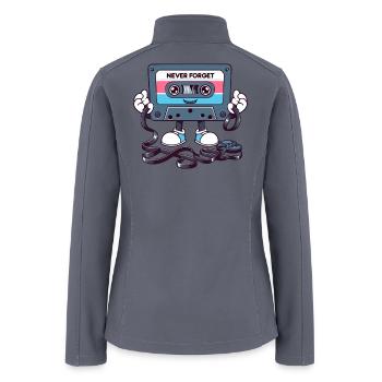 Never Forget 80s Cassette Tape - Women’s Soft Shell Jacket - gray - Back