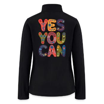 YesYou Floral Letters - Women’s Soft Shell Jacket - black - Back
