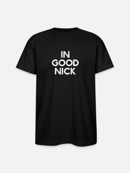 In Good Nick Bold Monochrome - Bayside Unisex Heavyweight USA Made T-Shirt - black