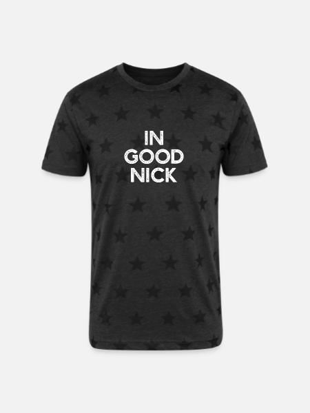 In Good Nick Bold Monochrome - Unisex Adult Star Printed T-Shirt - charcoal star