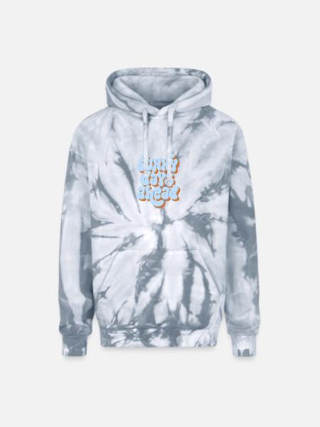 Sunny Days Ahead Retro 3D Typography Design - Adult Tie Dye Hoodie - spider silver