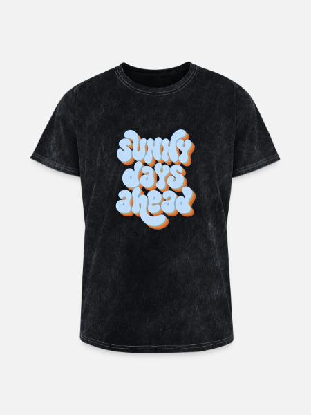 Sunny Days Ahead Retro 3D Typography Design - Washed Unisex T-Shirt - mineral black