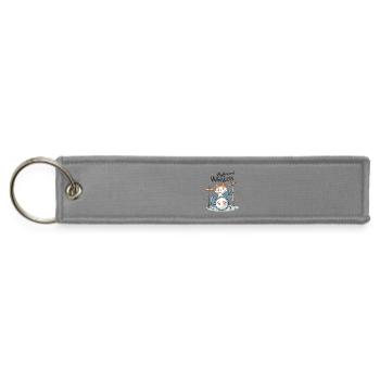 Rhythm and Whiskers Drum Cat - Jet Tag Keychain - gray - Front