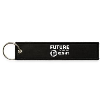 Bitcoin - Future Looks So Bright - Jet Tag Keychain - black - Front