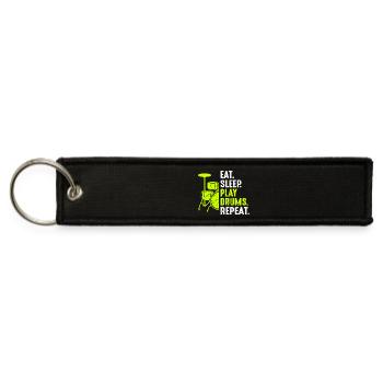Neon Drums Eat Sleep Repeat - Jet Tag Keychain - black - Front