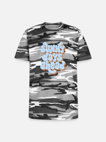 Sunny Days Ahead Retro 3D Typography Design - Unisex Camo Tee - black camo