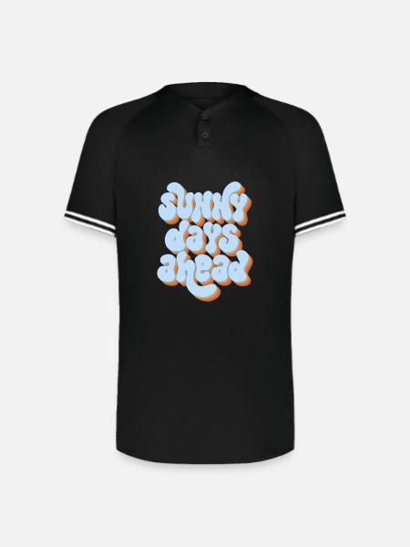 Sunny Days Ahead Retro 3D Typography Design - Augusta Sportswear Men's Cutter Henley Jersey - black/white