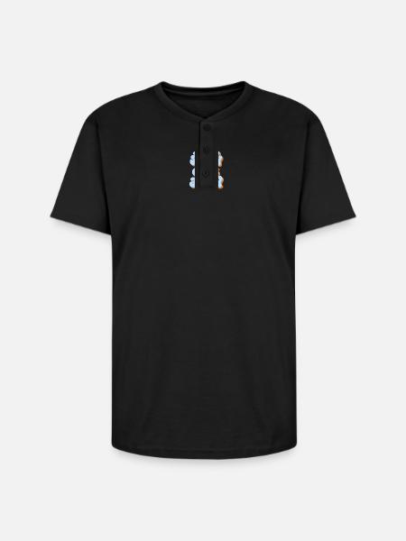 Sunny Days Ahead Retro 3D Typography Design - Unisex Henley T-Shirt - black