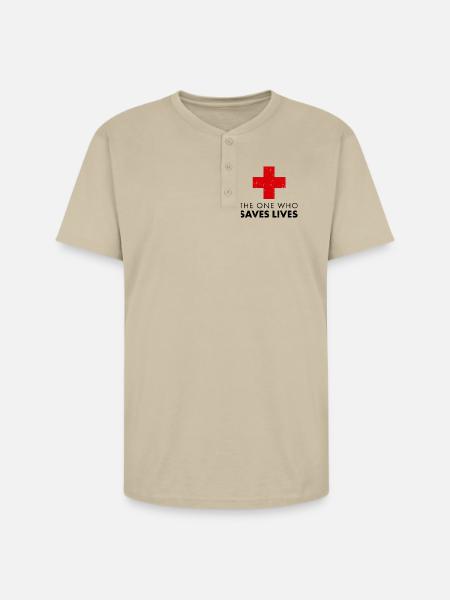 rbw145_medic_v2 - Unisex Henley T-Shirt - sand