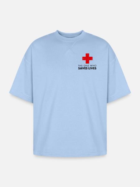 rbw145_medic_v2 - Oversized Unisex Short Sleeve Sweatshirt - powder blue