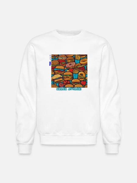 snack attack eat up - Unisex Crewneck Sweatshirt - white