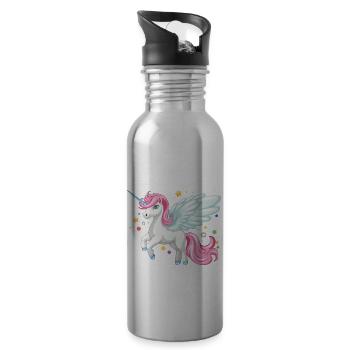 What A Girl Wants Unicorn Tshirt - 20 oz Water Bottle - silver - Right