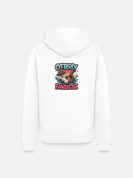 Otterly Fantastic - Unisex Premium Organic Zip Hoodie - white