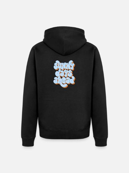 Sunny Days Ahead Retro 3D Typography Design - Unisex Premium Organic Zip Hoodie - black