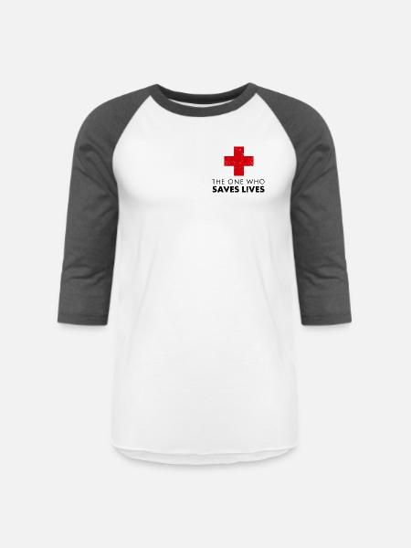 rbw145_medic_v2 - Unisex Baseball T-Shirt - white/charcoal