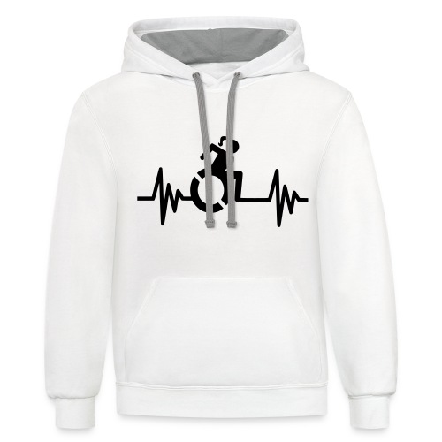Wheelchair girl with a heartbeat. frequency # - Unisex Contrast Hoodie