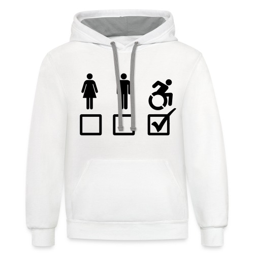 A wheelchair user is also suitable - Unisex Contrast Hoodie