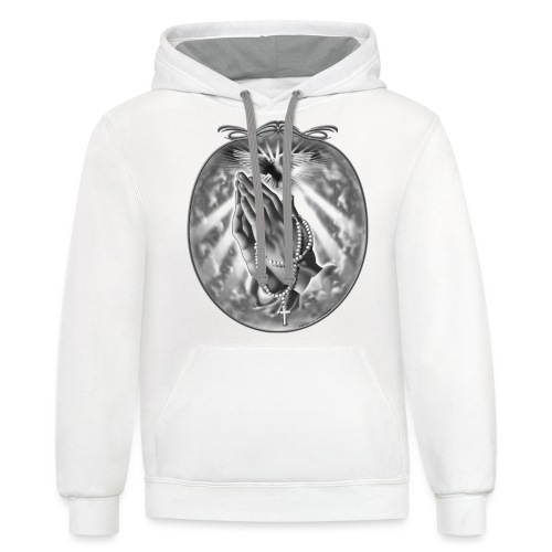 Praying Hands by RollinLow - Unisex Contrast Hoodie
