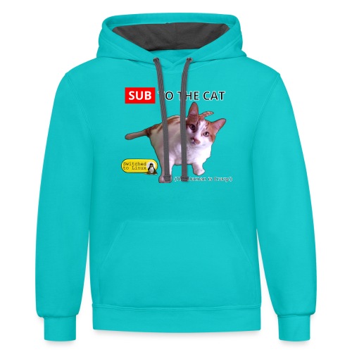 Sub to the Cat - Unisex Contrast Hoodie