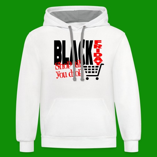 Black Friday Shopping Cart - Unisex Contrast Hoodie