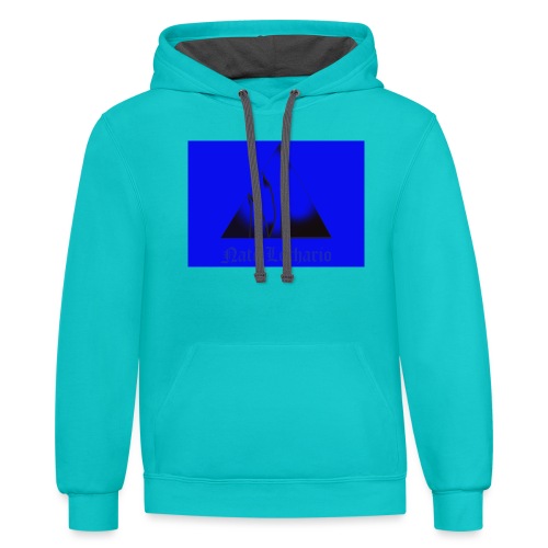 Blue Logo 2 - Unisex Contrast Hoodie