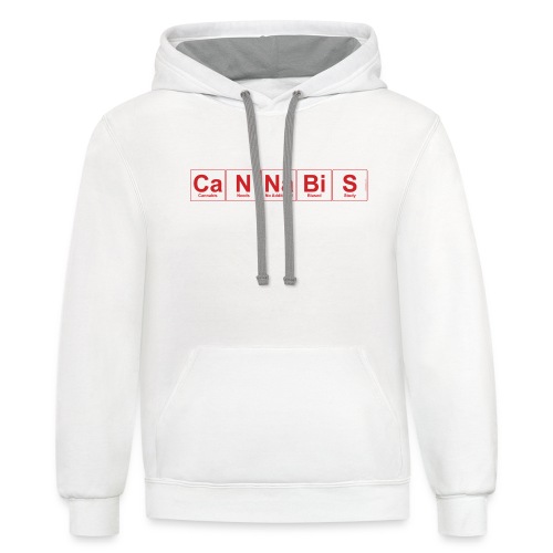 Periodic Cannabis Red/White - Unisex Contrast Hoodie