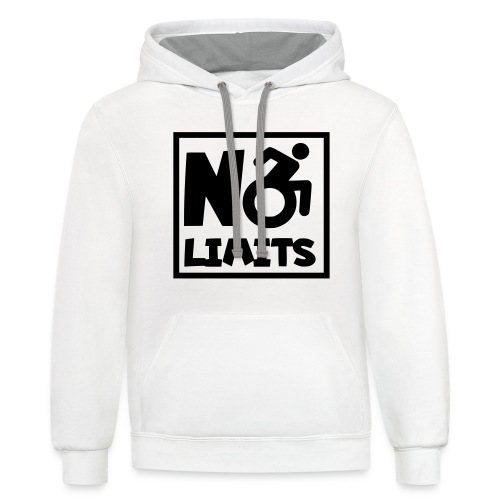 No limits for this wheelchair user. Humor shirt - Unisex Contrast Hoodie