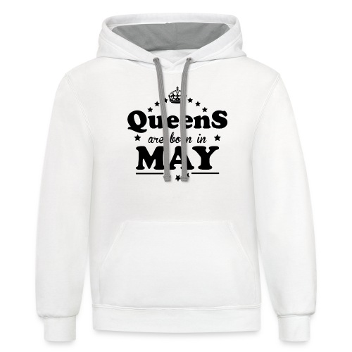 Queens are born in May - Unisex Contrast Hoodie