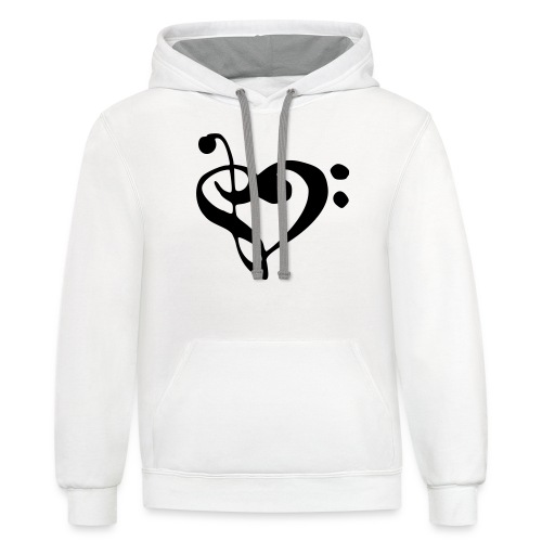 musical note with heart - Unisex Contrast Hoodie