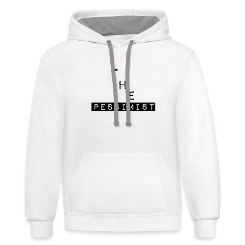 The Pessimist Abstract Design - Unisex Contrast Hoodie