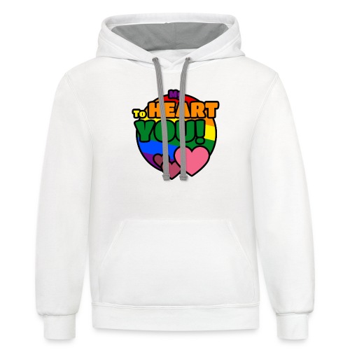 My Heart To You! I love you - printed clothes - Unisex Contrast Hoodie