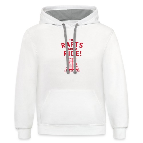 Traveling With The Mouse: Rafts Are A Ride (RED) - Unisex Contrast Hoodie