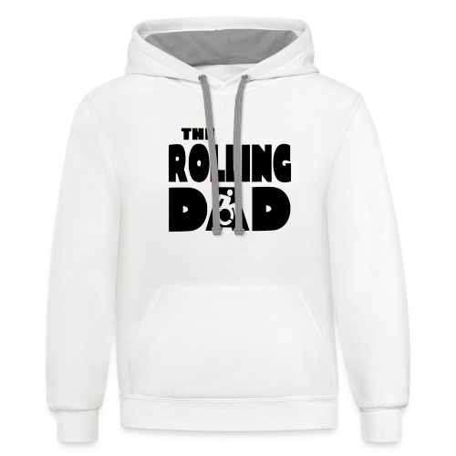 Rolling dad in a wheelchair - Unisex Contrast Hoodie