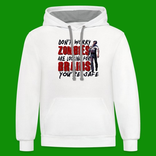 Safe From Zombies - Unisex Contrast Hoodie