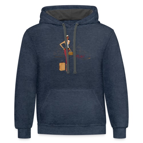 BrowOutfitPNG png - Unisex Contrast Hoodie