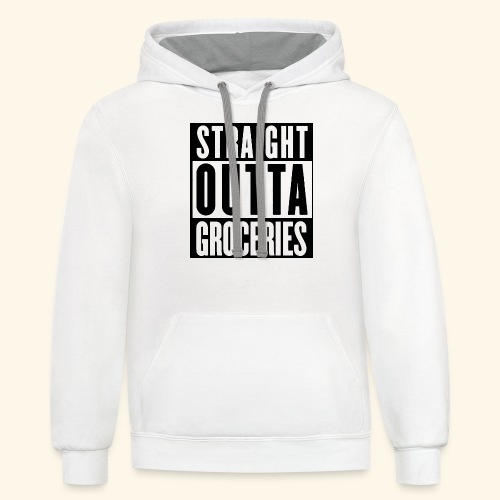STRAIGHT OUTTA GROCERIES - Unisex Contrast Hoodie