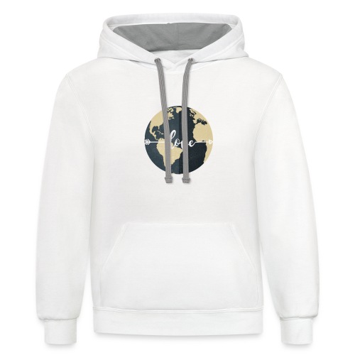 Love the planet - Unisex Contrast Hoodie
