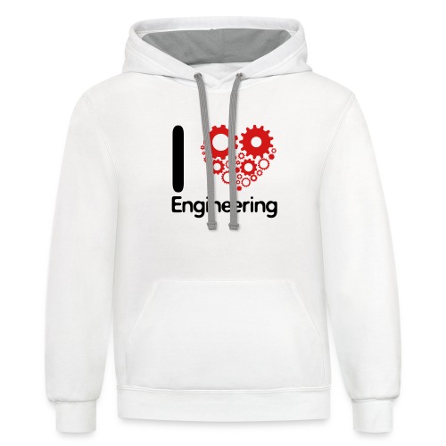 I Love Engineering - Unisex Contrast Hoodie