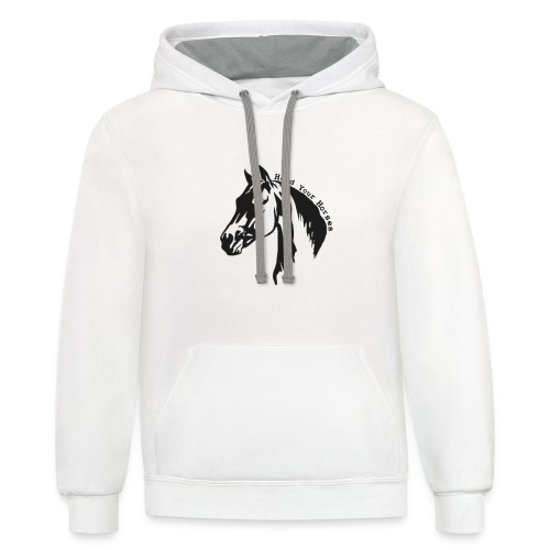 Bridle Ranch Hold Your Horses (Black Design) - Unisex Contrast Hoodie