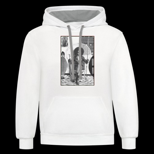 Lady Panther in a Chair - Unisex Contrast Hoodie