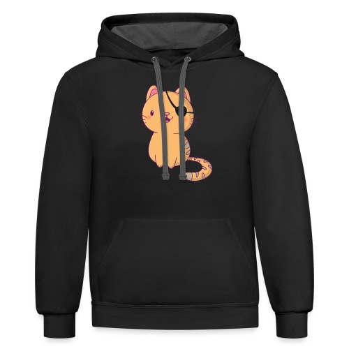 Cat with 3D glasses doing Vision Therapy! - Unisex Contrast Hoodie