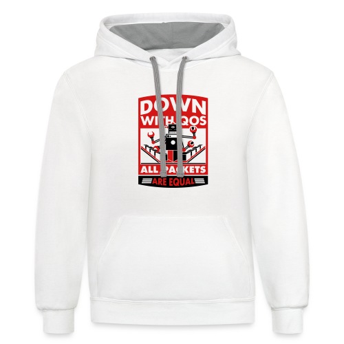 Down With QoS - Unisex Contrast Hoodie
