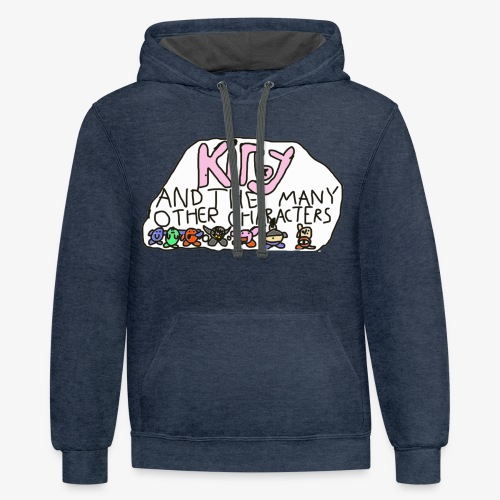 Kirby and the many other characters - Unisex Contrast Hoodie