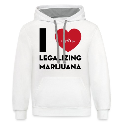 I Heart Legalizing Marijuana - Unisex Contrast Hoodie