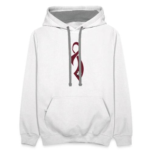 TB Multiple Myeloma Cancer Awareness Ribbon - Unisex Contrast Hoodie