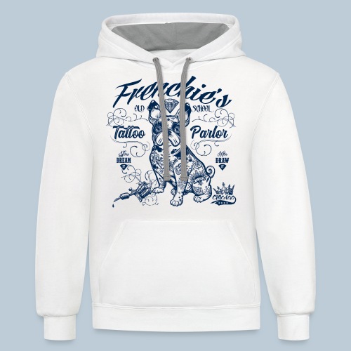 Frenchie's Old School - Unisex Contrast Hoodie