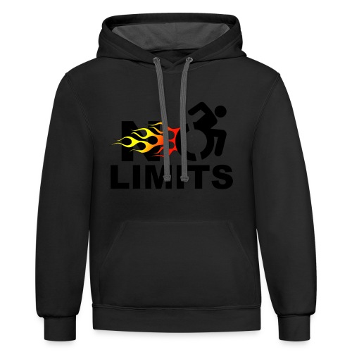 No limits for me with my wheelchair - Unisex Contrast Hoodie